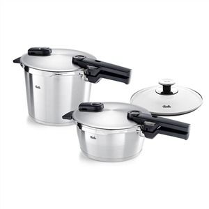 SET OLLA FISSLER PREMIUM 3.5L + 6 L + TAPA CRISTAL